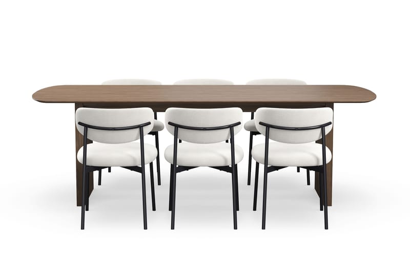 Richeto Matbord 240 cm med 6 Lucy Matstolar - Rökt ek - Möbler - Matplats - Matgrupp & matbord med stolar