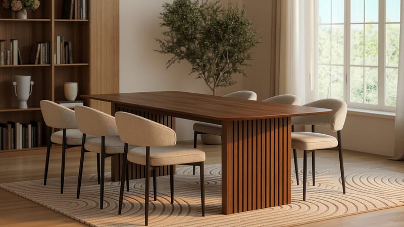 Richeto Matbord 240 cm med 6 Sawako Stolar - Ek - Möbler - Matplats - Matgrupp & matbord med stolar