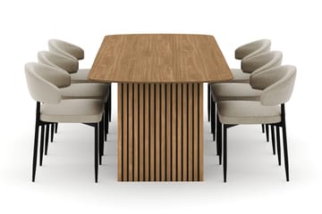 Richeto Matbord 240 cm med 6 Sawako Stolar - Ek - Möbler - Matplats - Matgrupp & matbord med stolar