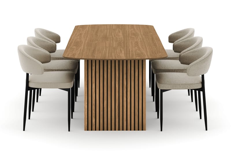 Richeto Matbord 240 cm med 6 Sawako Stolar - Natur - Möbler - Matplats - Matgrupp & matbord med stolar