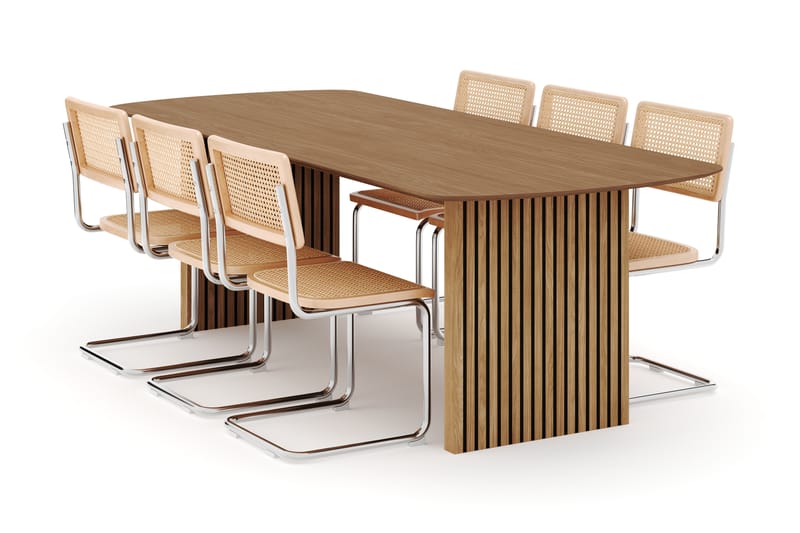 Richeto Matbord 240 cm med 6 st Build Matstolar - Naturlig finish - Möbler - Matplats - Matgrupp & matbord med stolar