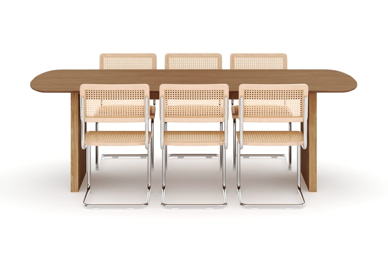Richeto Matbord 240 cm med 6 st Build Matstolar - Naturlig finish - Möbler - Matplats - Matgrupp & matbord med stolar