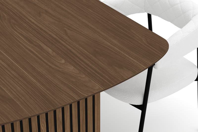 Richeto Matbord 240 cm med 6 Velma Matstolar - Rökt ek / Vit Bouclé - Möbler - Matplats - Matgrupp & matbord med stolar