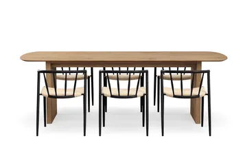 Richeto Matbord 240 cm med 6 Winston Matstolar - Ek - Möbler - Matplats - Matgrupp & matbord med stolar