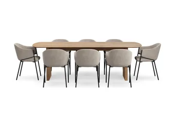 Richeto Matbord 240 cm med 8 Filip Matstolar - Ek - Möbler - Matplats - Matgrupp & matbord med stolar