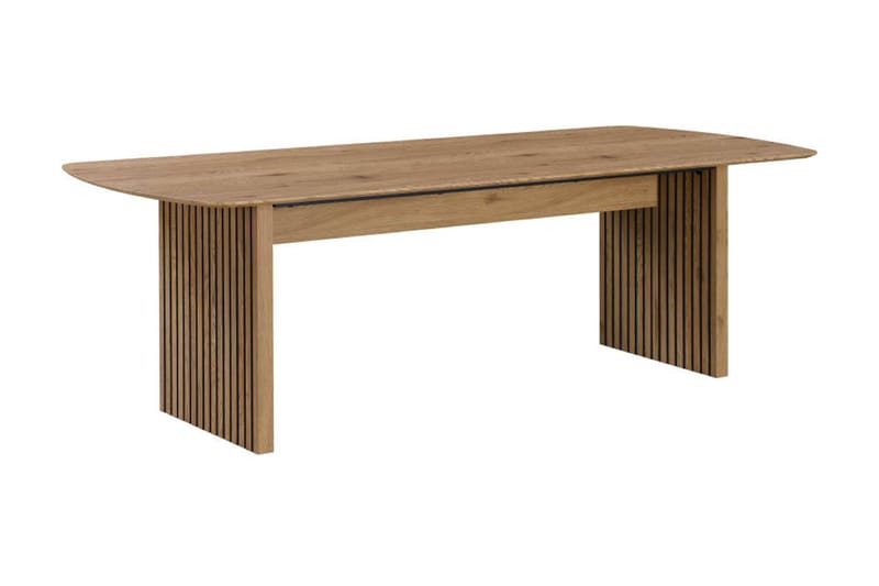 Richeto Matbord 240 cm med 8 Filip Matstolar - Naturlig finish / Vit Bouclé - Möbler - Matplats - Matgrupp & matbord med stolar