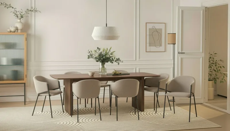 Richeto Matbord 240 cm med 8 Filip Matstolar - Rökt ek / Taupe Bouclé - Möbler - Matplats - Matgrupp & matbord med stolar