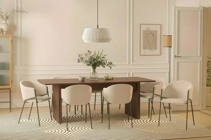 Richeto Matbord 240 cm med 8 Filip Matstolar - Rökt ek - Möbler - Matplats - Matgrupp & matbord med stolar
