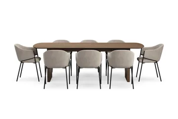 Richeto Matbord 240 cm med 8 Filip Matstolar - Rökt ek - Möbler - Matplats - Matgrupp & matbord med stolar