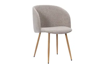 Richeto Matbord 240 cm med 8 Greya Matstolar med armstöd - Naturlig finish / Greige Bouclé / Metallben Ek - Möbler - Matplats - Matgrupp & matbord med stolar