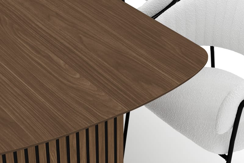 Richeto Matbord 240 cm med 8 Karol Matstolar - Rökt ek / Vit Bouclé - Möbler - Matplats - Matgrupp & matbord med stolar