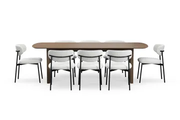 Richeto Matbord 240 cm med 8 Lucy Matstolar - Rökt ek - Möbler - Matplats - Matgrupp & matbord med stolar