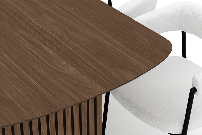 Richeto Matbord 240 cm med 8 Velma Matstolar - Rökt ek / Vit Bouclé - Möbler - Matplats - Matgrupp & matbord med stolar