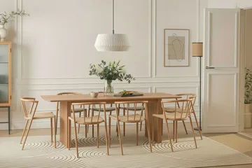 Richeto Matbord 240 cm med 8 Winston Matstolar - Ek - Möbler - Matplats - Matgrupp & matbord med stolar