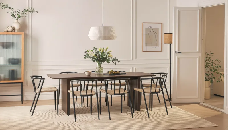 Richeto Matbord 240 cm med 8 Winston Matstolar - Rökt ek - Möbler - Matplats - Matgrupp & matbord med stolar