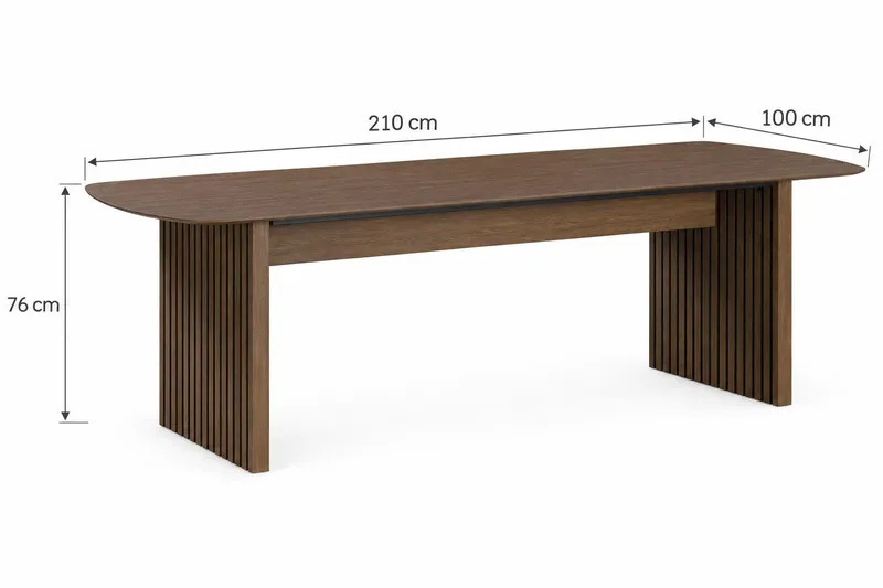 Richeto Matbord Rökt Ek 210 cm - Brun/Ribbad - Möbler - Matplats - Matbord & köksbord