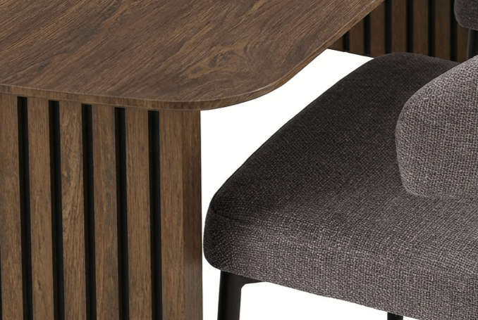 Richeto Matbord Rökt Ek 240 cm med 6 Sawako Greige Stolar - Rökt ek/Greige - Möbler - Matplats - Matgrupp & matbord med stolar