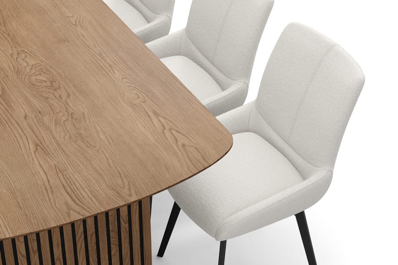 Richeto Matgrupp 180 cm med 6 Mora Snurrstolar - Naturlig finish/Ljusbeige - Möbler - Matplats - Matgrupp & matbord med stolar