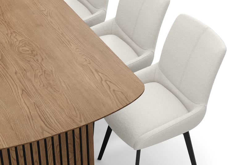Richeto Matgrupp 180 cm med 6 Mora Snurrstolar - Naturlig finish/Ljusbeige - Möbler - Matplats - Matgrupp & matbord med stolar