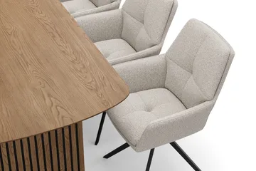 Richeto Matgrupp 180 cm med 6 Torsby Snurrstolar - Ek - Möbler - Matplats - Matgrupp & matbord med stolar