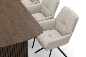 Richeto Matgrupp 180 cm med 6 Torsby Snurrstolar - Rökt ek - Möbler - Matplats - Matgrupp & matbord med stolar