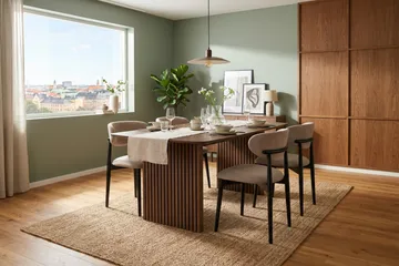 Richeto Matgrupp 180 cm Rökt ek med 4 Molly Matstolar - Rökt ek - Möbler - Matplats - Matgrupp & matbord med stolar
