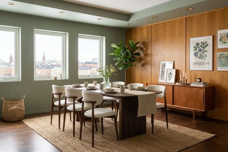 Richeto Matgrupp 210 cm Rökt ek med 6 Molly Matstolar - Rökt ek/Beige - Möbler - Matplats - Matgrupp & matbord med stolar