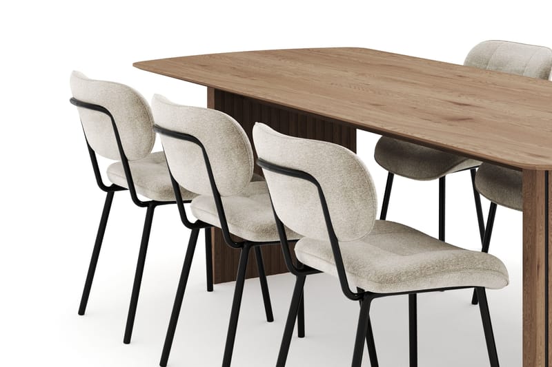 Richeto Matgrupp 240 cm med 6 Cyana Matstolar - Ek - Möbler - Matplats - Matgrupp & matbord med stolar