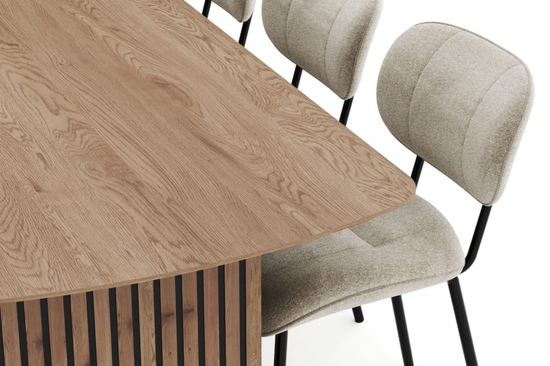 Richeto Matgrupp 240 cm med 6 Cyana Matstolar - Naturlig finish - Möbler - Matplats - Matgrupp & matbord med stolar