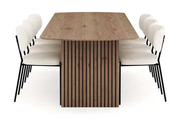 Richeto Matgrupp 240 cm med 6 Gemmiano Matstolar - Ek - Möbler - Matplats - Matgrupp & matbord med stolar