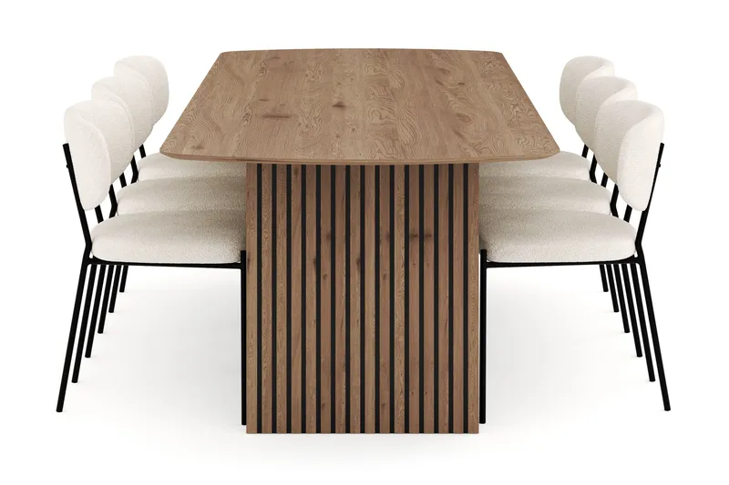 Richeto Matgrupp 240 cm med 6 Gemmiano Matstolar - Ek - Möbler - Matplats - Matgrupp & matbord med stolar