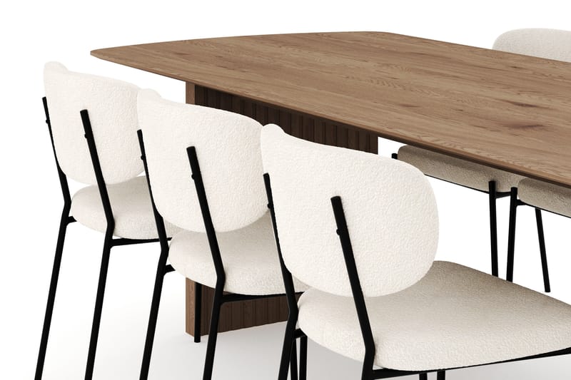 Richeto Matgrupp 240 cm med 6 Gemmiano Matstolar - Ek - Möbler - Matplats - Matgrupp & matbord med stolar