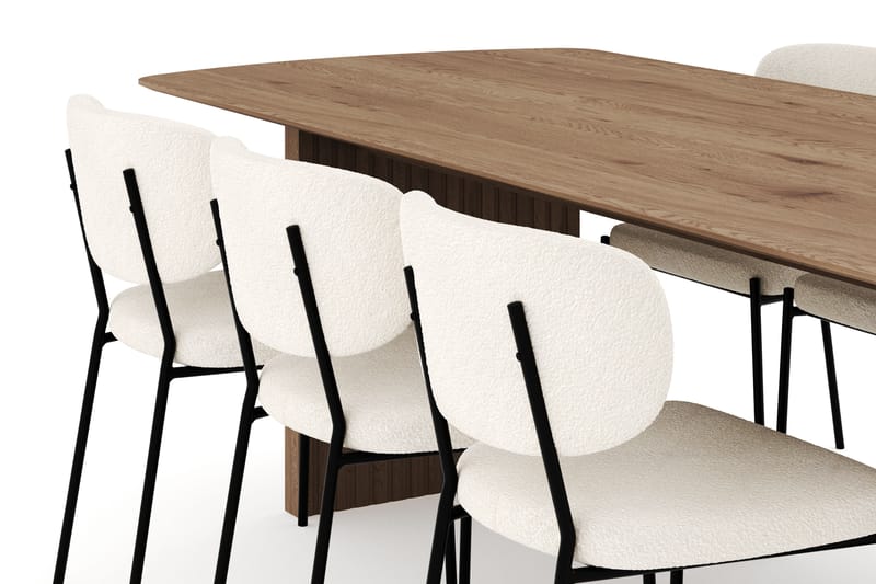 Richeto Matgrupp 240 cm med 6 Gemmiano Matstolar - Naturlig finish - Möbler - Matplats - Matgrupp & matbord med stolar