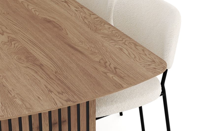 Richeto Matgrupp 240 cm med 6 Gemmiano Matstolar - Naturlig finish - Möbler - Matplats - Matgrupp & matbord med stolar