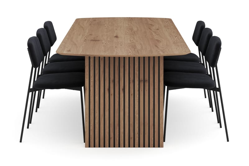 Richeto Matgrupp 240 cm med 6 Lowe Matstolar - Naturlig finish - Möbler - Matplats - Matgrupp & matbord med stolar