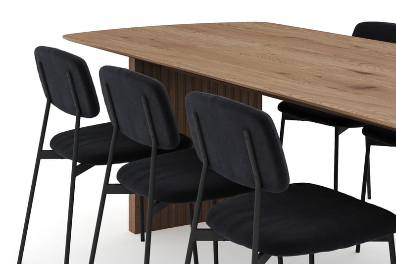Richeto Matgrupp 240 cm med 6 Lowe Matstolar - Naturlig finish - Möbler - Matplats - Matgrupp & matbord med stolar