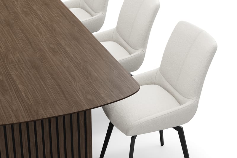 Richeto Matgrupp 240 cm med 6 Mora Snurrstolar - Rökt ek/Ljusbeige - Möbler - Matplats - Matgrupp & matbord med stolar