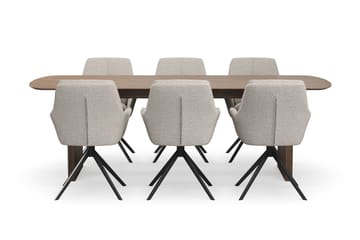 Richeto Matgrupp 240 cm med 6 Torsby Snurrstolar - Rökt ek - Möbler - Matplats - Matgrupp & matbord med stolar