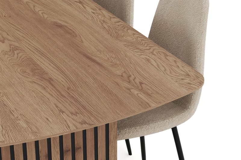 Richeto Matgrupp 240 cm med 6 Polar Matstolar - Naturlig finish - Möbler - Matplats - Matgrupp & matbord med stolar