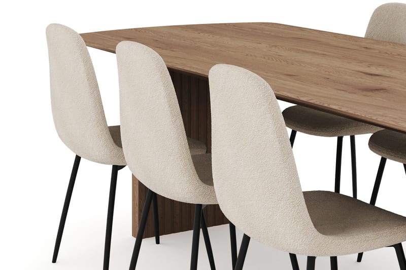 Richeto Matgrupp 240 cm med 6 Polar Matstolar - Naturlig finish - Möbler - Matplats - Matgrupp & matbord med stolar