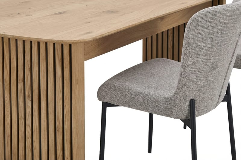 Richeto Matgrupp Ek 180 cm med 4 Elsie Matstolar - Ek/Ljusgrå - Möbler - Matplats - Matgrupp & matbord med stolar