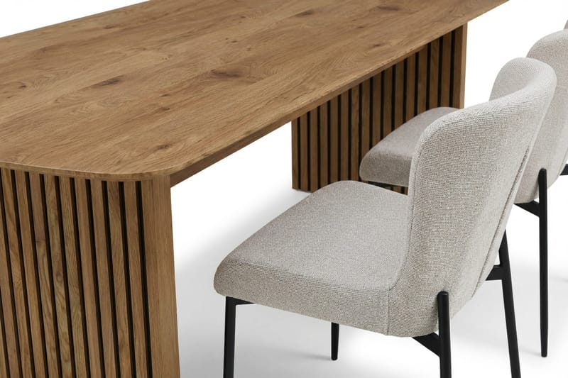 Richeto Matgrupp Ek 180 cm med 4 Elsie Matstolar - Ek/Vit - Möbler - Matplats - Matgrupp & matbord med stolar