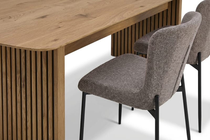 Richeto Matgrupp Ek 180 cm med 6 Elsie Matstolar - Ek/Grå - Möbler - Matplats - Matgrupp & matbord med stolar