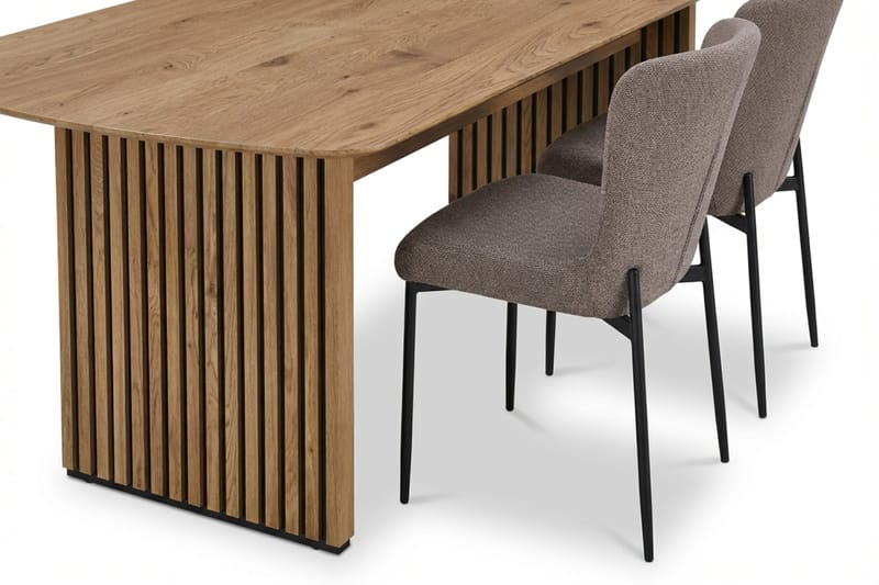 Richeto Matgrupp Ek 210 cm med 6 Elsie Matstolar - Ek/Grå - Möbler - Matplats - Matgrupp & matbord med stolar