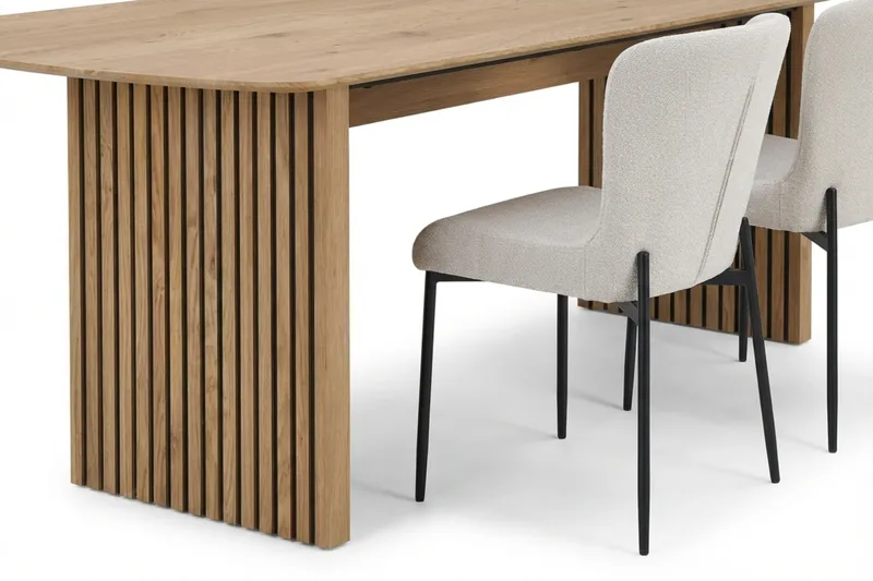 Richeto Matgrupp Ek 210 cm med 6 Elsie Matstolar - Ek/Vit - Möbler - Matplats - Matgrupp & matbord med stolar