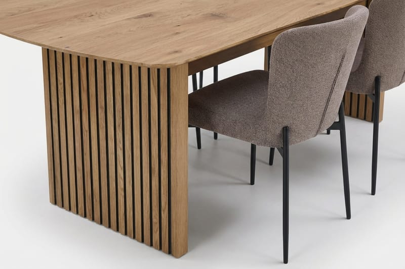 Richeto Matgrupp Ek 240 cm med 6 Elsie Matstolar - Ek/Grå - Möbler - Matplats - Matgrupp & matbord med stolar