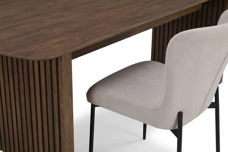 Richeto Matgrupp Rökt Ek 180 cm med 4 Elsie Matstolar - Rökt ek/Beige - Möbler - Matplats - Matgrupp & matbord med stolar