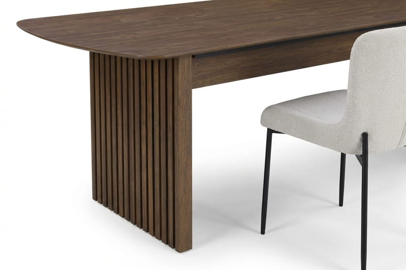 Richeto Matgrupp Rökt Ek 210 cm med 6 Elsie Matstolar - Rökt ek/Vit - Möbler - Matplats - Matgrupp & matbord med stolar