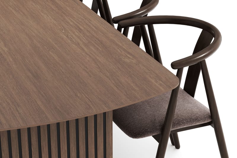 Richeto Matgrupp Rökt Ek 240 cm med 6 Cytie Karmstolar - Rökt ek - Möbler - Matplats - Matgrupp & matbord med stolar