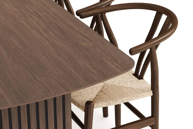 Richeto Matgrupp Rökt Ek 240 cm med 6 Dastoori Matstolar - Rökt ek - Möbler - Matplats - Matgrupp & matbord med stolar